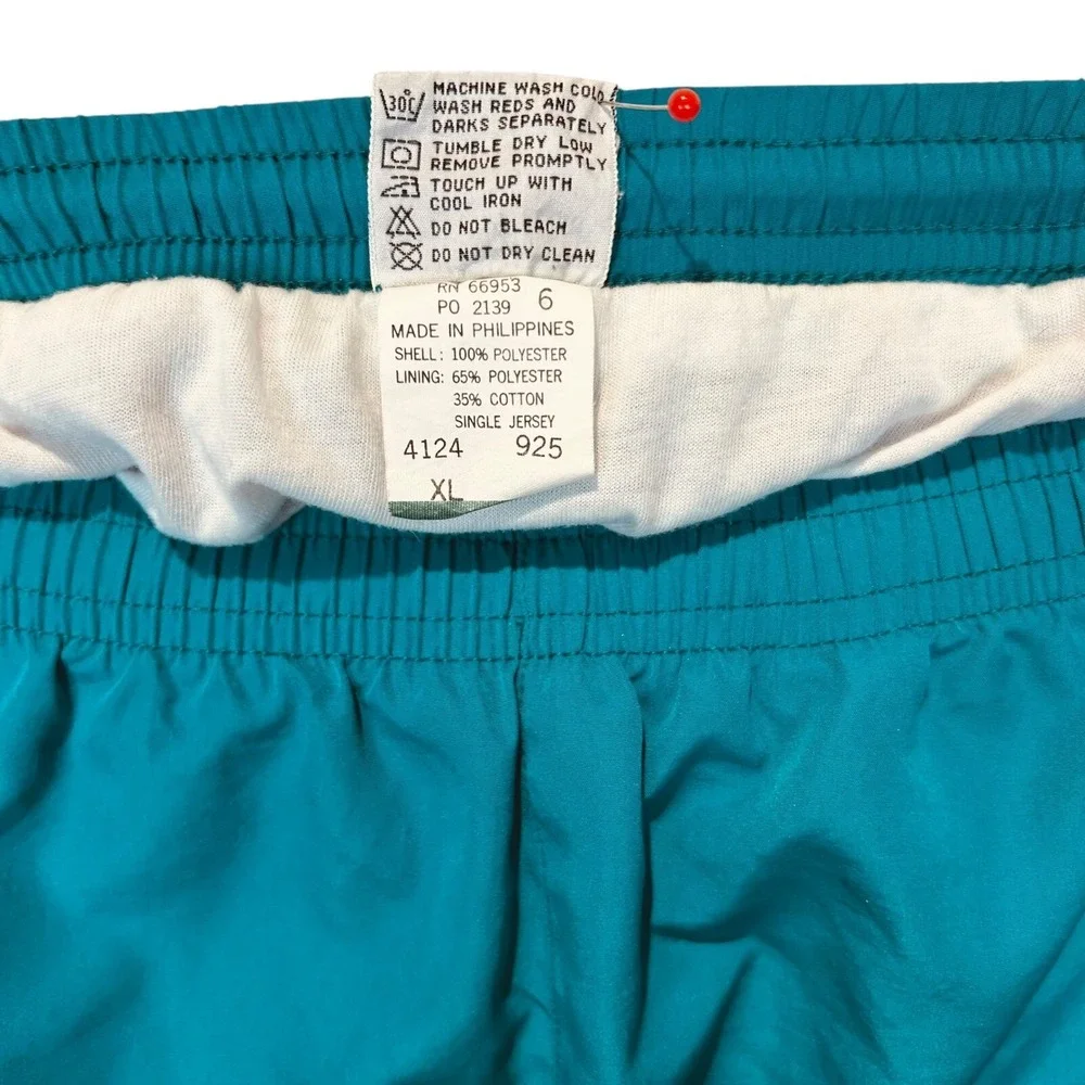 Vintage HEAD Swim Trunks Teal XL Nylon Retro 90s Shorts 3.5 Inseam Lined Pockets